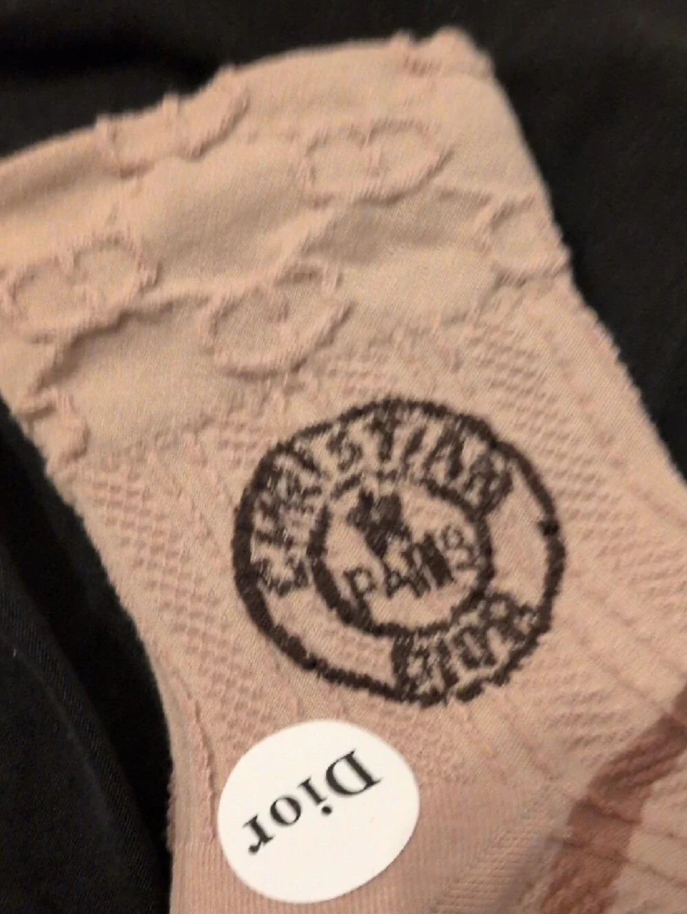 Dior Tan Crew Socks with Dark Brown Stripes - Picture 8 of 9